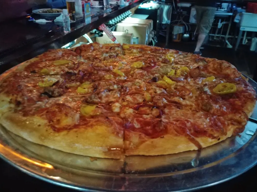 Crumbled Sausage Banana Peppers and Red Onion
